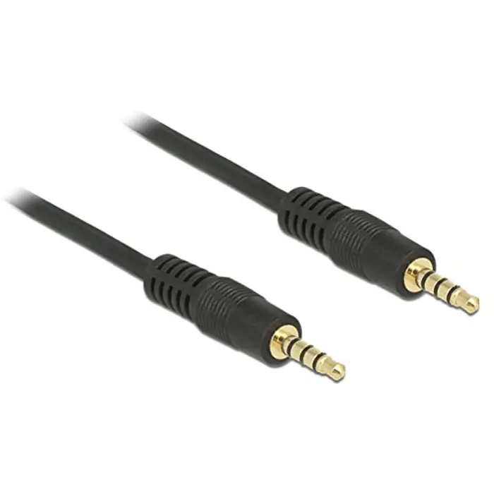 Delock cable Audio 3.5mm male/male 4-pin black 1.0m