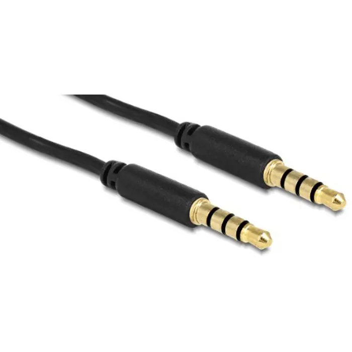 Delock cable Audio 3.5mm male/male 4-pin black 5.0m