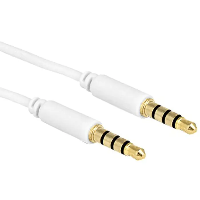 Delock cable Audio 3.5mm male/male 4-pin white 3.0m