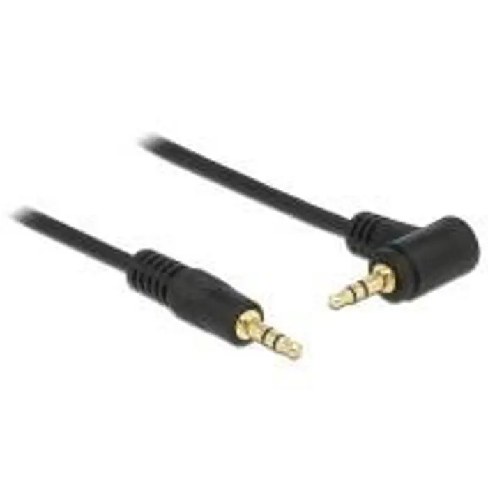 Delock cable Audio 3.5mm male/male angled black 1.0m