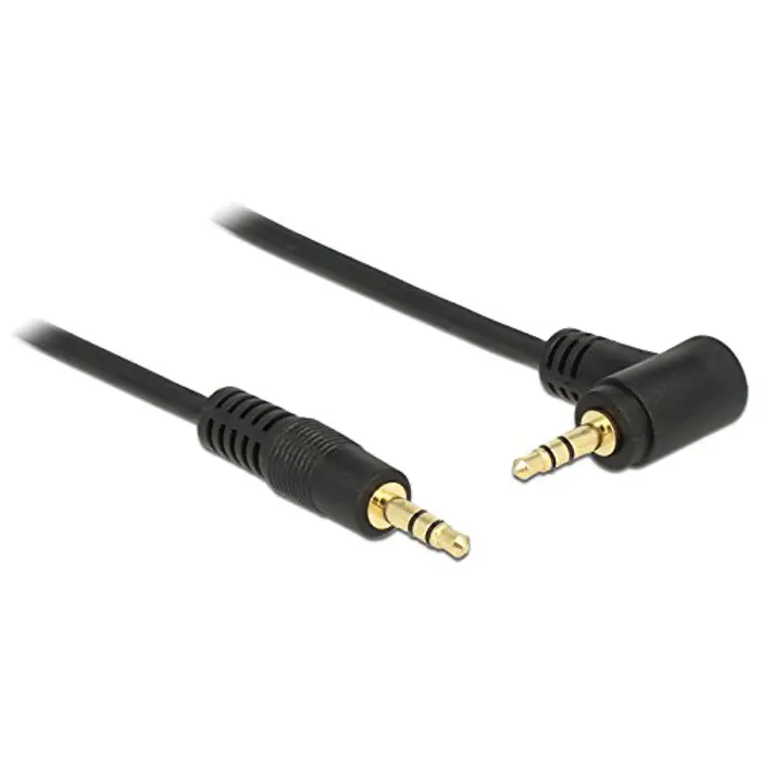 Delock cable Audio 3.5mm male/male angled black 2.0m