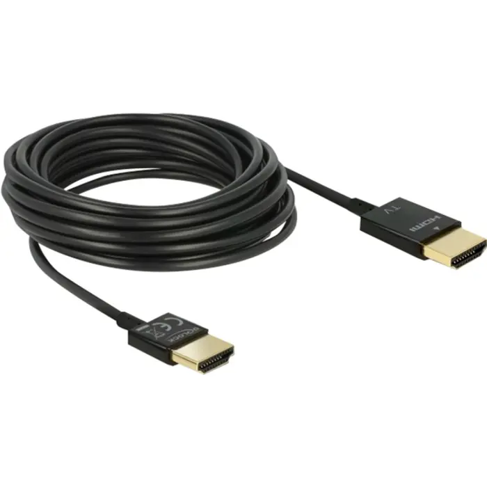 DeLOCK Cable HDMI A male > HDMI A male High Speed 3D 4K Active Slim black, 3 meters