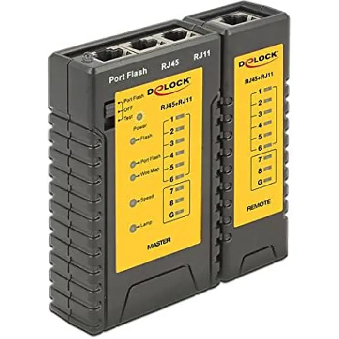 DeLOCK cable tester RJ45 / RJ12 + port finder (black)