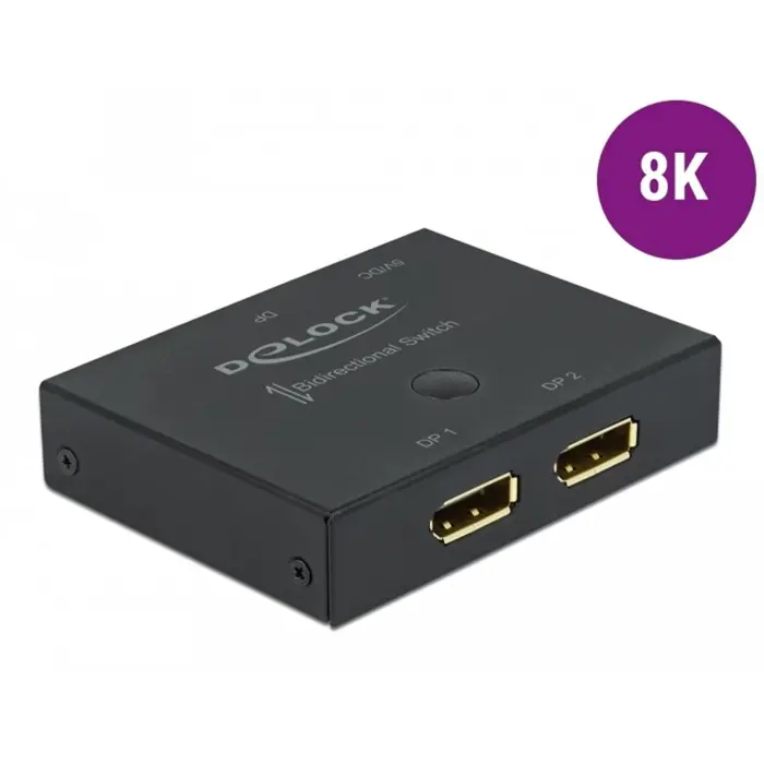 DeLOCK DisplayPort 2 - 1 Switch bidirectional 8K 30 Hz, DisplayPort switch