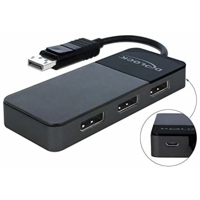 DeLOCK DisplayPort Splitter 1.4 1x DisplayPort> 3x DisplayPort (black, 30cm)