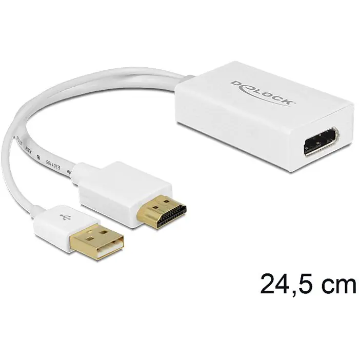 DeLOCK HDMI-A St adapter> DP 1.2 Bu white
