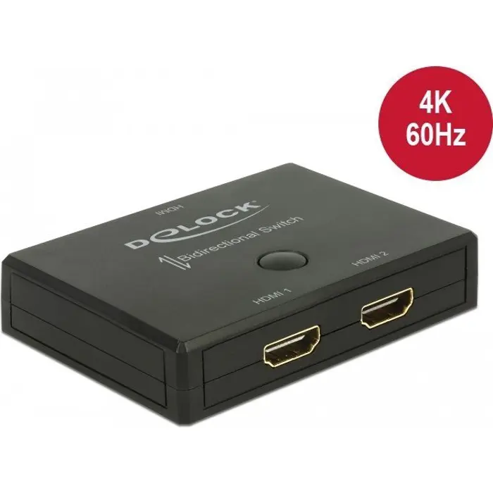 DeLOCK HDMI switcher 2-1 bidireional 4K 60 Hz, HDMI switch - black
