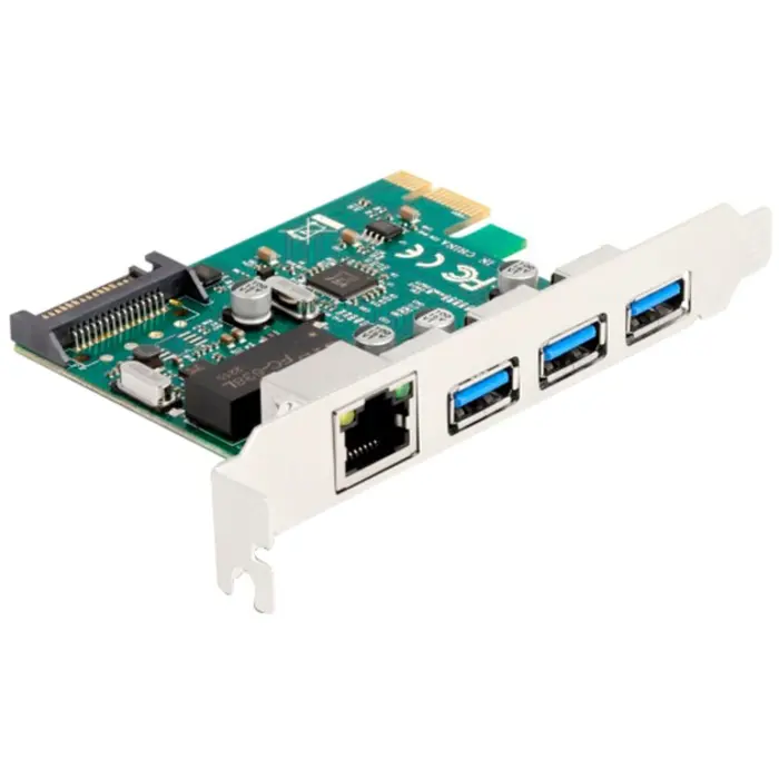 DeLOCK PCI Express x1 card to 3 x USB 5 Gbps Type-A socket + 1 x Gigabit LAN, Controller
