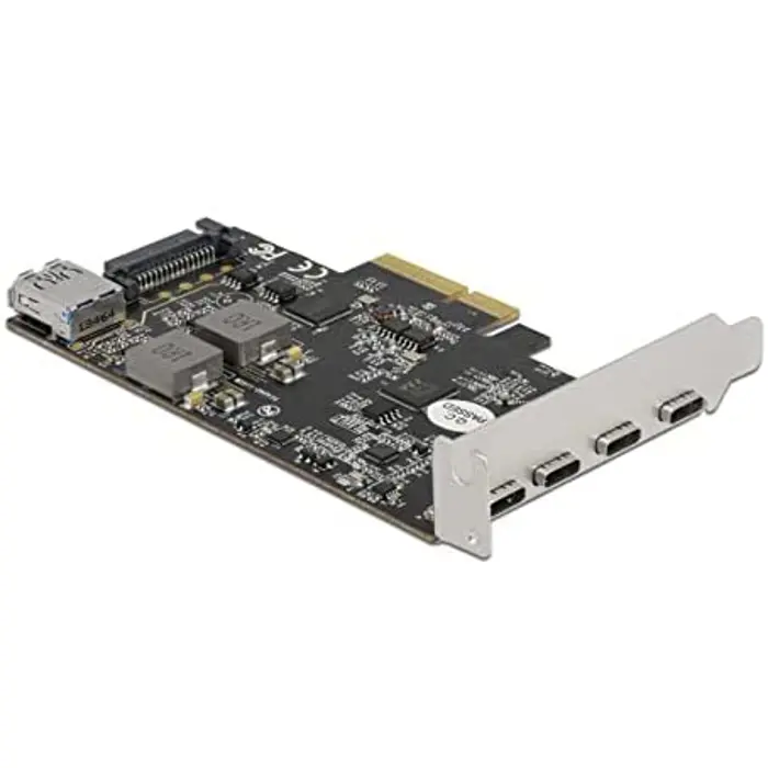 DeLOCK PCI Express x4 card for 4 x USB Type-C + 1 x USB Type-A - SuperSpeed ??USB 10 Gbps - low profile form factor, USB controller 90059