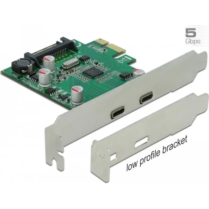DeLOCK PCIe x1> 2x external SuperSpeed ??USB - (USB 3.2 Gen 1) USB Type-C