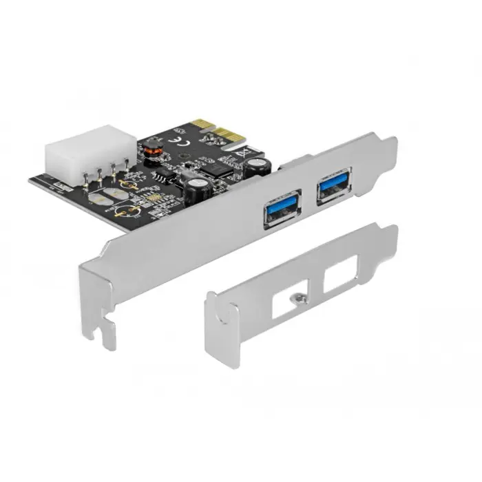 DeLOCK PCIe x1 card to 2x ext. USB 3.2 Gen 1, USB controller (4-pin power connector)
