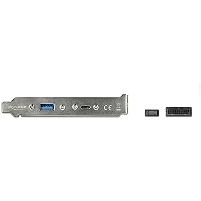 DeLOCK slot bracket with 1x USB Type-C and 1x USB Type-A port, adapter (black, 50cm)