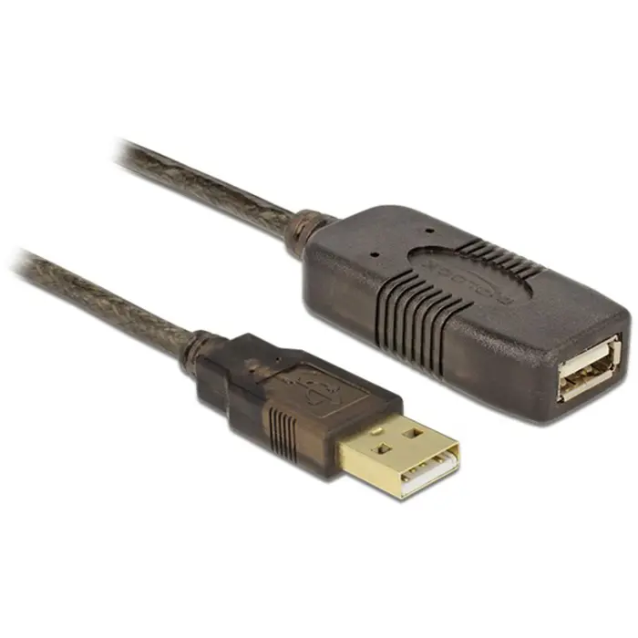 DeLOCK USB 2.0 active extension cable, USB-A male > USB-A female (black, 15 meters)