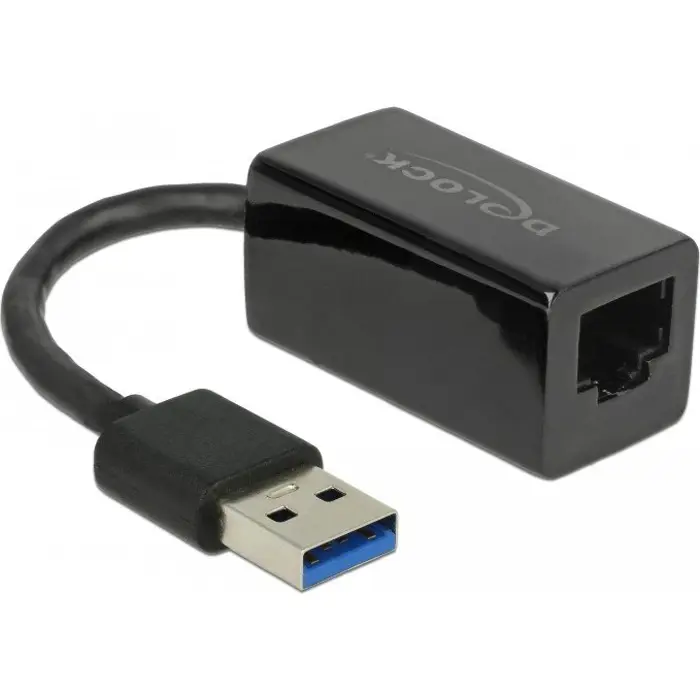 DeLOCK USB 3.1 with USB A St> RJ45 Bu black - 10/100/1000 Mbps compact