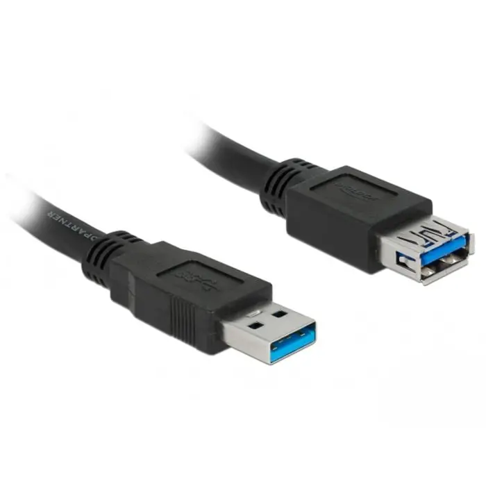 DeLOCK USB 3.2 Gen 1 extension cable, USB-A male > USB-A female (black, 3 meters, SuperSpeed)