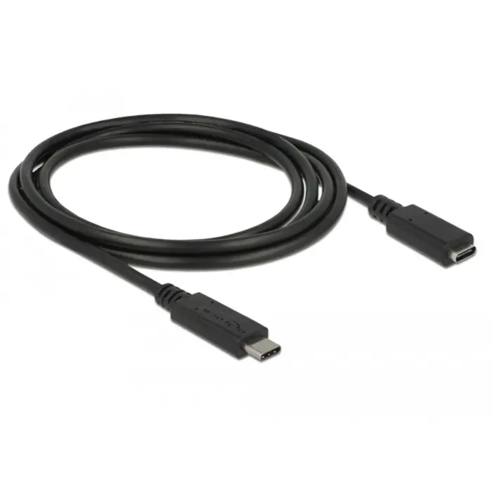 DeLOCK USB 3.2 Gen 1 extension cable, USB-C male > USB-C female (black, 1.5 meters, SuperSpeed)