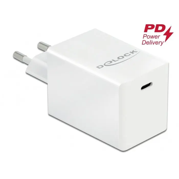 DeLOCK USB charger 1x USB-C PD 3.0 compact, 60 Watt (white)