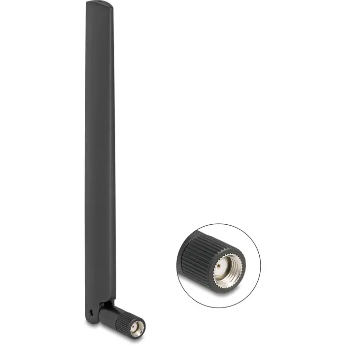 DeLOCK WiFi7 antenna RP-SMA (black, omnidirectional, tilt joint)