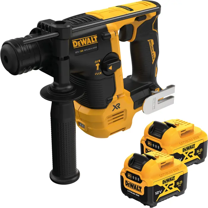 DEWALT Cordless Hammer Drill DCH072P2, 12 Volt yellow/black, 2x Li-ion batteries 5.0Ah, in T STAK box