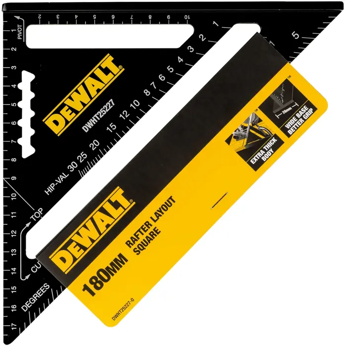 DEWALT Speed Square 18cm Angle Finder (Black)