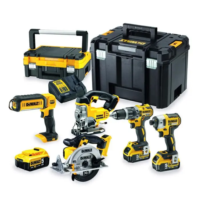 DEWALT. ZESTAW COMBO 18V DCD796+DCF887+DCS39+DCS331+DCL050) 3x5,0Ah TSTAK DCK551P3T