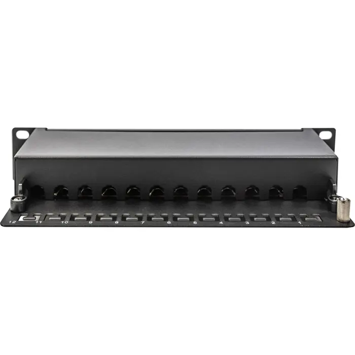 Digitus 10" patch panel DN-91612S-EA, 12-port, Cat.6a black, 1U, rack mount, shielded