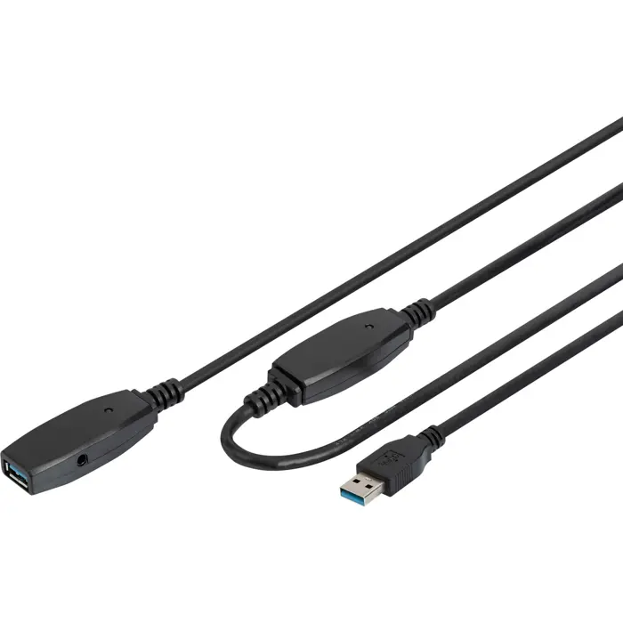 Digitus Active USB 3.2 Gen 1 extension cable, 20 meters (black, repeater cable)