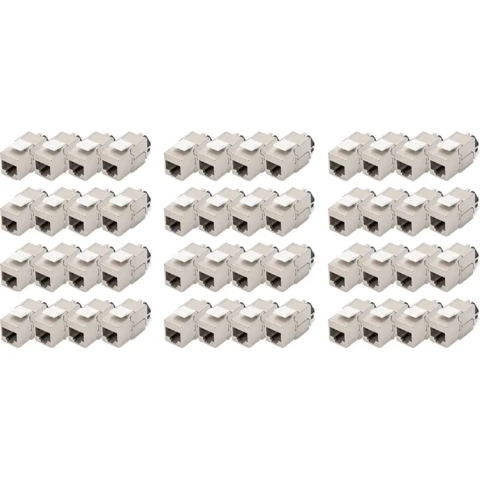 Digitus Cat.6a Keystone Module (silver, 48 pieces, with intelligent cable manager)
