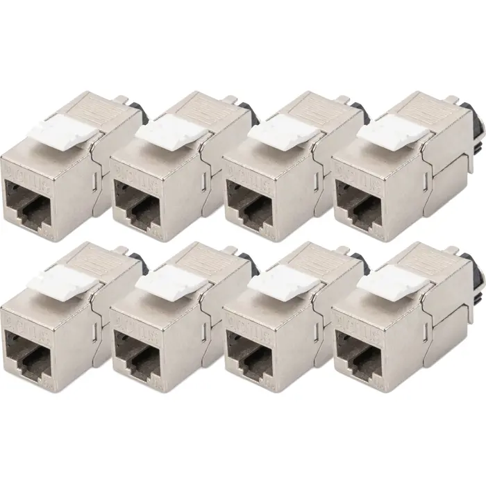 Digitus Cat.6a Keystone Module (silver, 8 pieces, with intelligent cable manager)