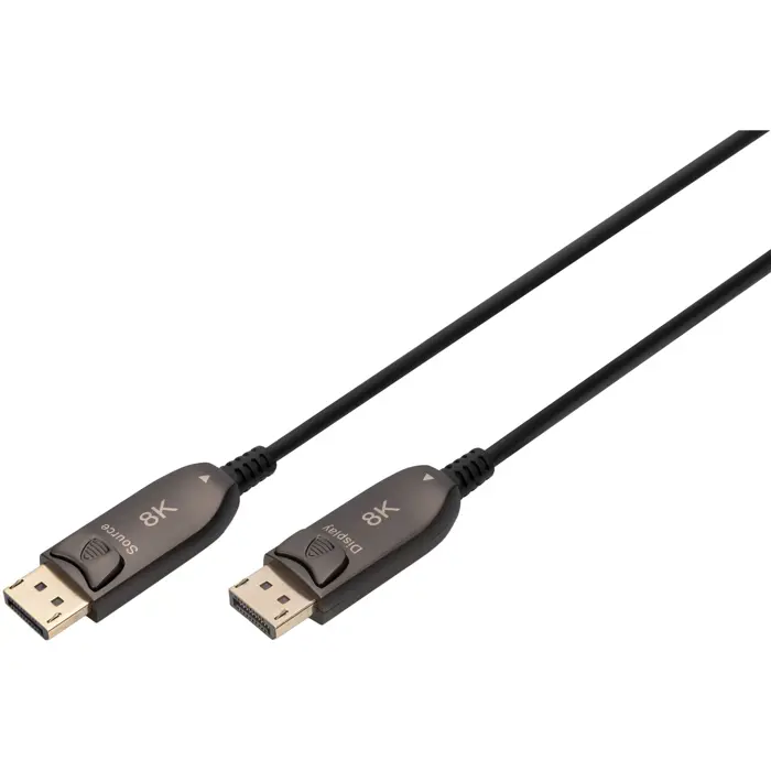 Digitus DisplayPort AOC Hybrid Fiber Optic Cable, UHD 8K (black, 15 meters)