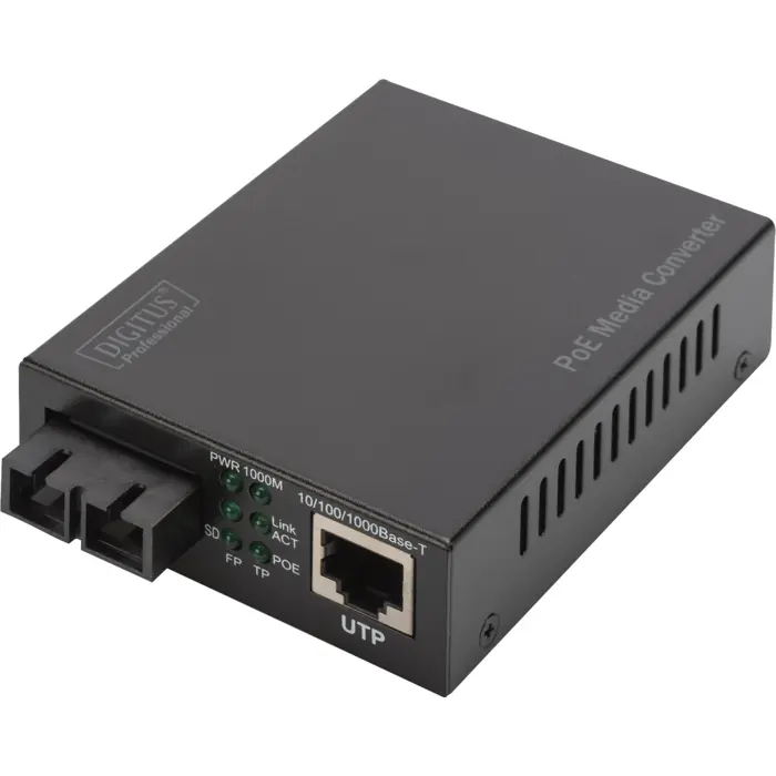 Digitus Gigabit PoE media converter, RJ45 / SC, SM