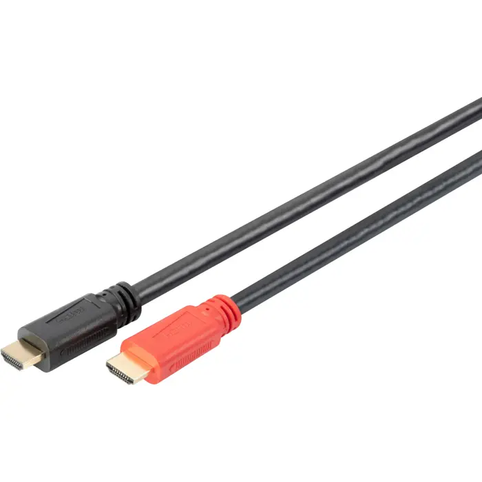 Digitus HDMI high speed cable, with amplifier (black/red, 15 meters)