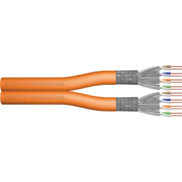 Digitus Professional Cat.7 S/FTP installation cable duplex (orange, 100 meter roll)