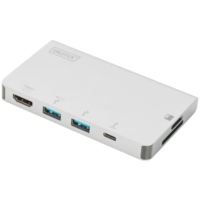Digitus USB Type-C Multiport Travel Dock, docking station (silver, HDMI, USB-A)