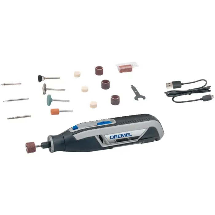 Dremel Lite 7760-15, cordless multifunctional tool 3.6 volts (gray, Li-ion battery 2Ah, 15-piece accessories)
