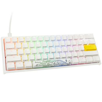 Ducky One 2 Pro Mini White Edition Gaming Keyboard, RGB LED - Gateron Yellow (US) DKON2061ST-GUSPDWWTY2