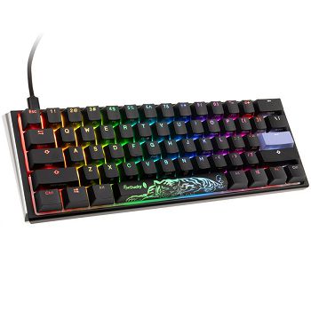 Ducky One 3 Classic Black/White Mini Gaming Keyboard, RGB LED - MX-Silent-Red (US) DKON2161ST-SUSPDCLAWSC1