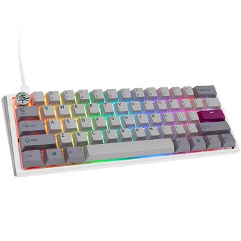 Ducky One 3 Mist Gray Mini Gaming Keyboard, RGB LED - MX-Red (US) DKON2161ST-RUSPDMIWHHC2