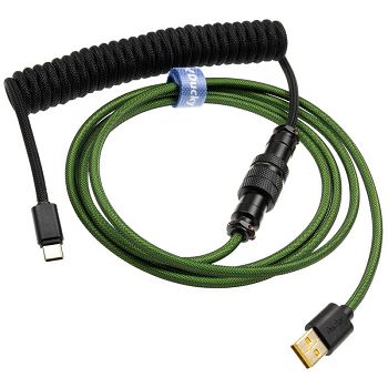 Ducky Premicord Pine Green spiral cable, USB Type C to Type A - 1.8m DKCC-AGCNC1