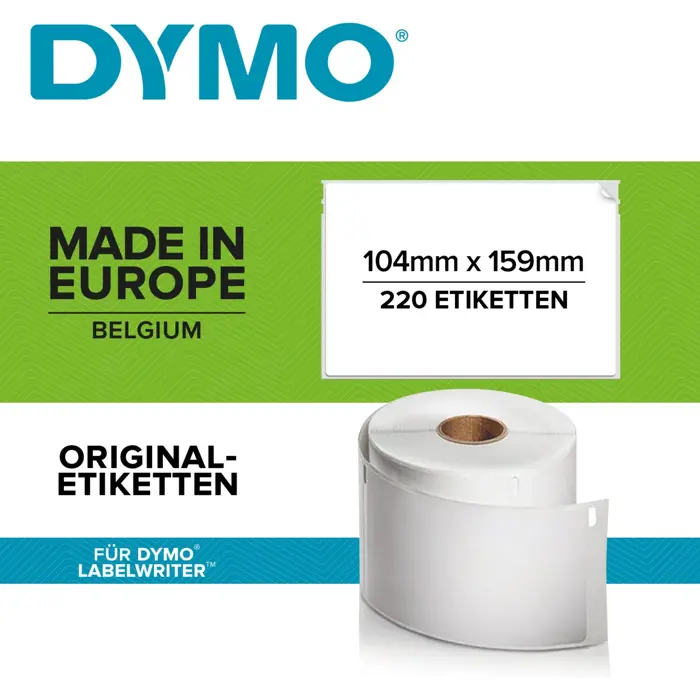 Dymo LabelWriter ORIGINAL shipping labels for LW 4XL 104x159mm, 1 roll with 220 labels (permanent adhesive, S0904980)