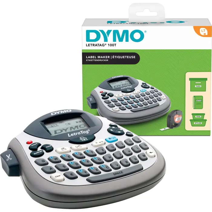 Dymo LetraTag LT-100T, label maker (silver, with QWERTZ keyboard)