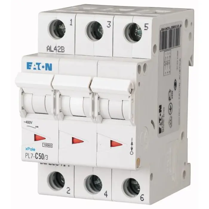 Eaton min.aut.prek. 50A, 3+N, 10kA, PL7-B50/3N