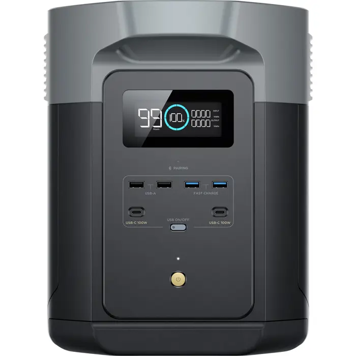 EcoFlow DELTA 2 Max, portable power station (black, 2,048 Wh, X-boost 3,100W, LFP battery)