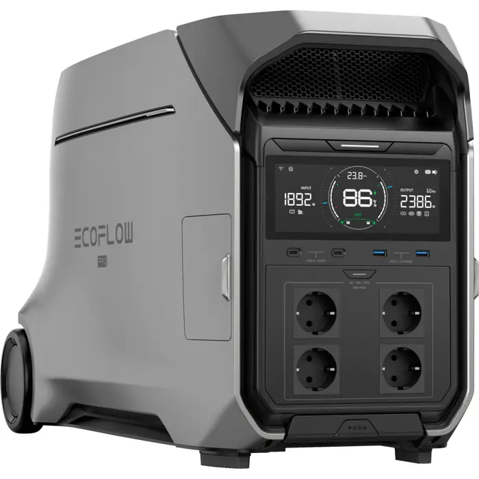 EcoFlow DELTA Pro 3 EU, portable power station (silver/black, 4,096 Wh, X-boost 6,000W, LFP battery)