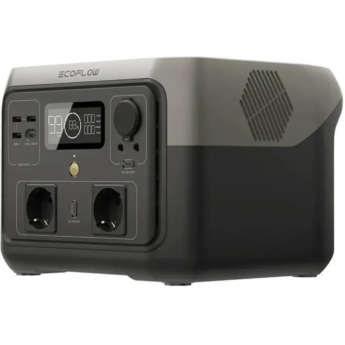 EcoFlow RIVER 2 Max, portable power station (black/grey, 512Wh, X-boost 1,000W, LFP battery)