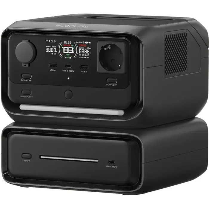 EcoFlow RIVER 3 Max (RIVER 3 Plus + additional battery EB300), power station black, 572 Wh, X-boost 2,400W, 2 LFP batteries