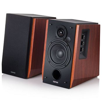 Edifier R1700BT 2.0 Bluetooth Bookshelf Speakers (Pair) - Black/Brown R1700BT