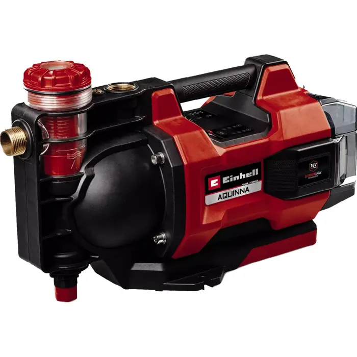 EINHELL Automatic Cordless Garden Pump AQUINNA 36/38 F LED AUTOMATIC, 36 Volt (2x18 V) red/black, without battery and charger