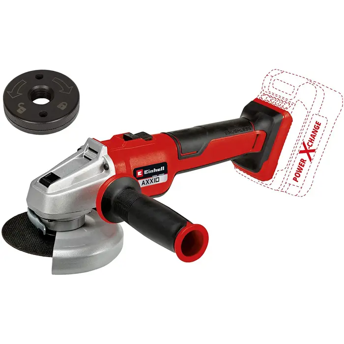 Einhell cordless angle grinder AXXIO 18/125 Q (red/black, without battery and charger)