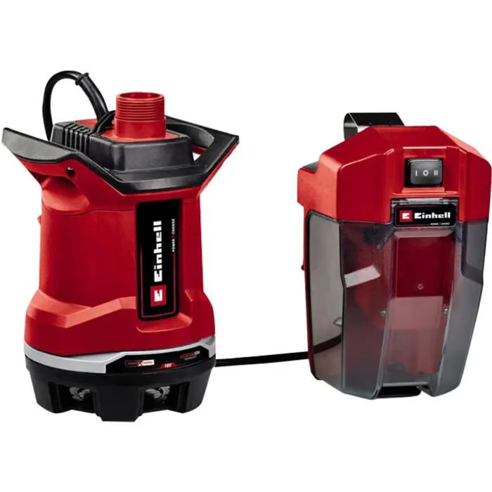 Einhell Cordless Dirty Water Pump GE-DP 18/25 Li - Solo, 18 Volt, Submersible / Pressure Pump (red/black, without battery and charger)